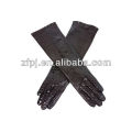 fashion long lines style elbow top sheep leather gloves with snake lines